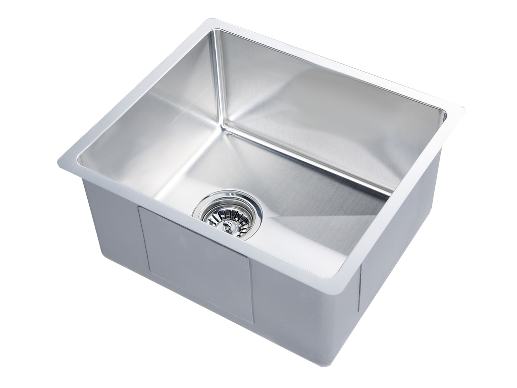 [56012] Bowl Size:400X400X230mm Overall Size:440X440X230mm Brushed Stainless Steel Kliff Hand Made Stainless Steel Sinks