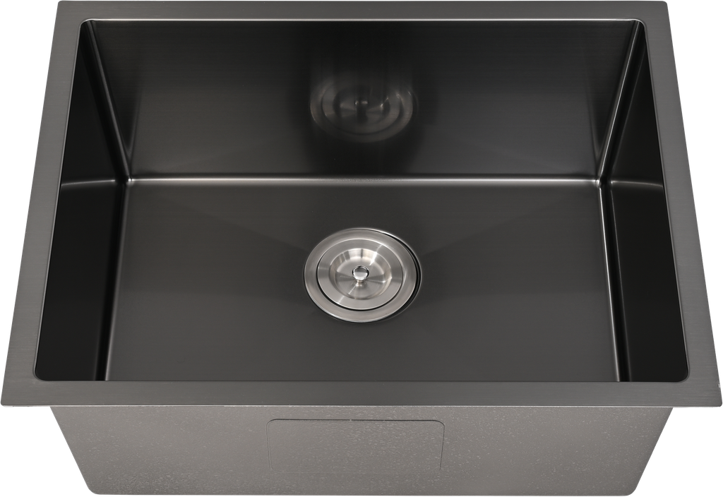 [56014] Bowl Size:540X400X230mm Overall Size:580X440X230mm Gun Metal Kliff Hand Made PVD Stainless Steel Sinks