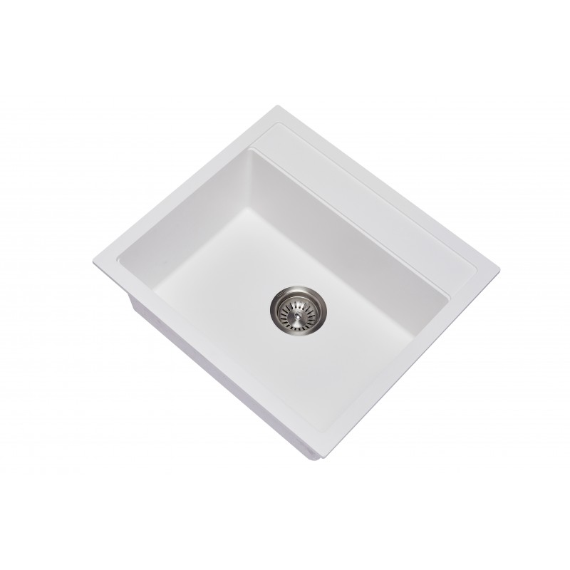 [40546] Carysil Waltz White Single Bowl Granite Kitchen Sink 560*510mm