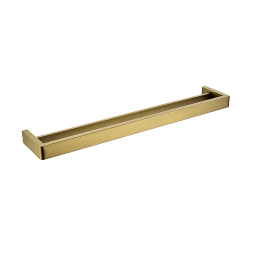 [41019] Cavallo Brushed Yellow Gold Square Double Towel Rail 600mm