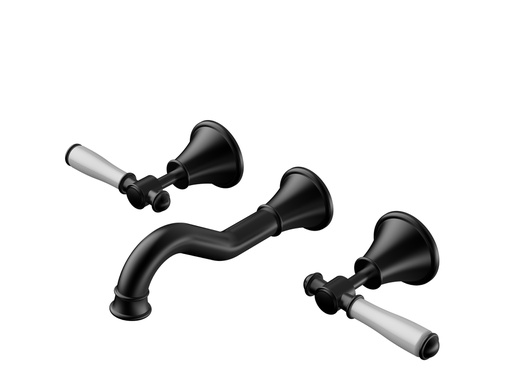 [44292] Clasico Bath Set Ceramic Hahdle Matt Black Lead Free