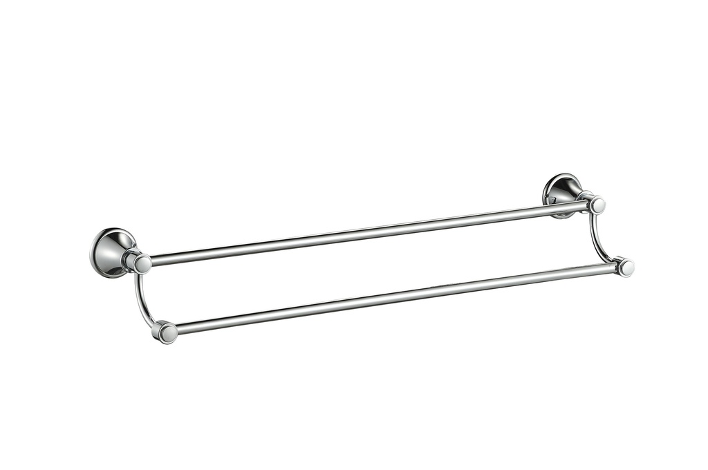 [44198] Clasico Double Towel Rail 600mm in Brushed Nickel