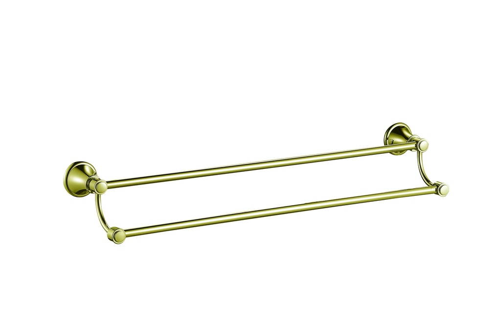 [44201] Clasico Double Towel Rail 800mm in Brushed Gold