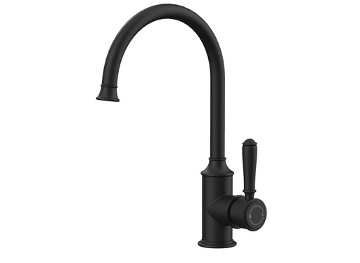 [44233] Clasico Gooseneck Sink Mixer in Matt Black