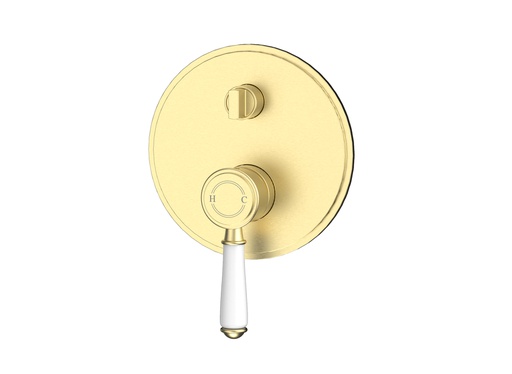 [44276] Clasico Wall Diverter Mixer Trim Kits Ceramic handle in Brushed Gold