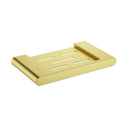 [44578] Cora Round Cornered Rectangle Soap Holder Brushed Gold