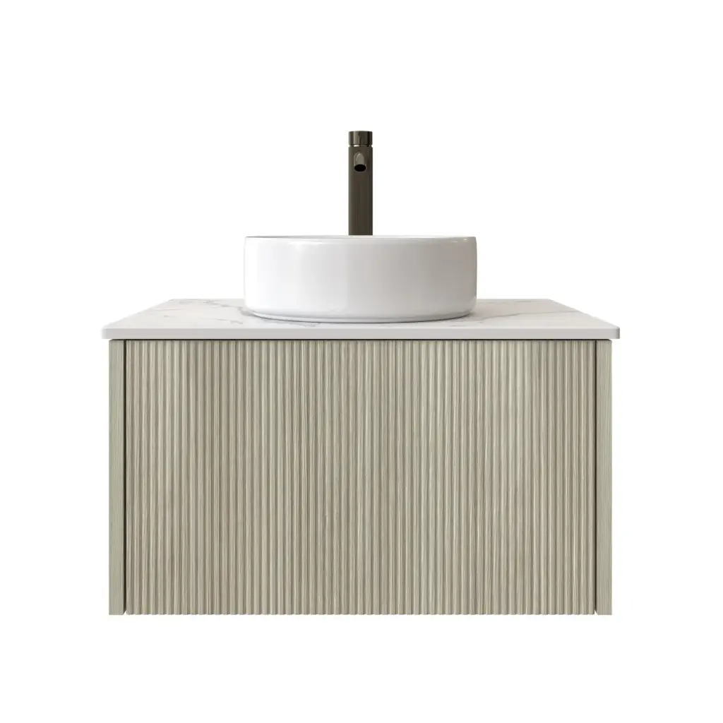 [98502/Cust-K650W-CO] Customised Kiama Wall Hung Vanity - Coastal Oak - 634L x 493D x 347H mm - 1 Drawer