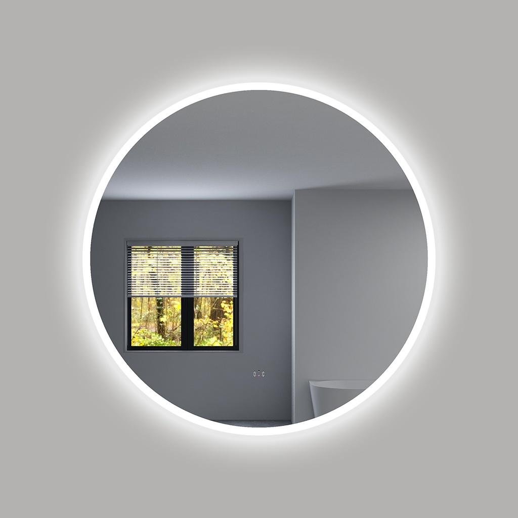 [86123/UL900M-AC] D900mm Round 3 Color Frontlit Bathroom LED Mirror(Touchless Sensor Switch)