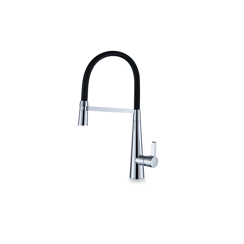 [55356] Designer Gooseneck Pull Out Kitchen Mixer Chrome