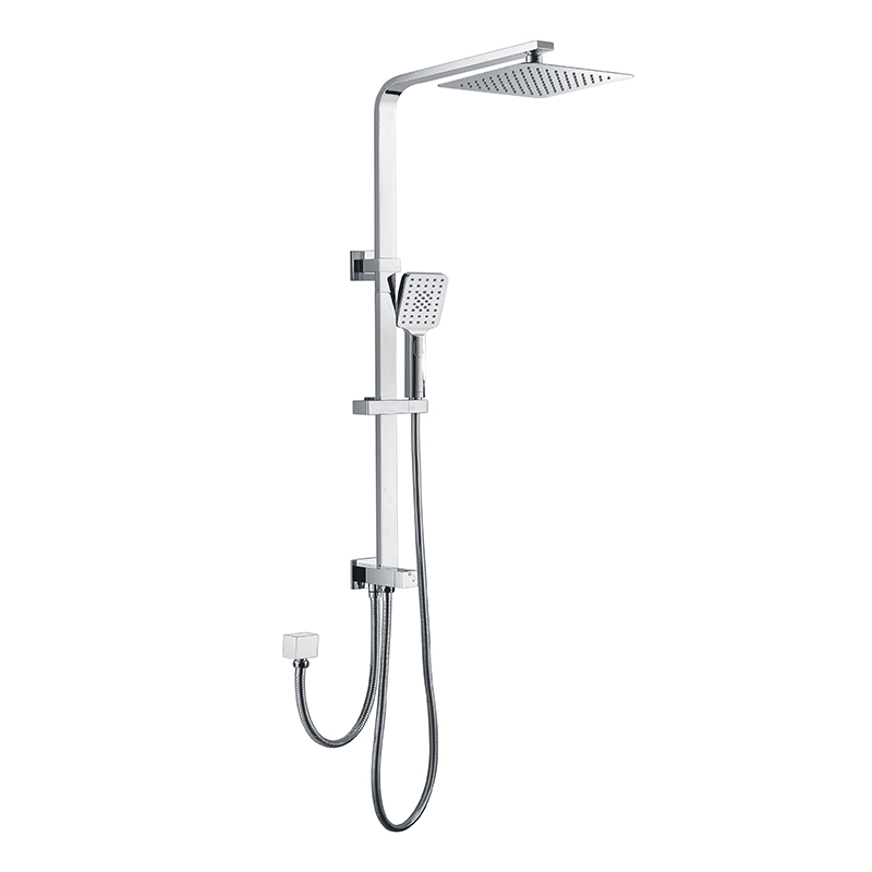 [55066] Eckig Chrome Sliding Rail With 3 Spray Function Hand Shower