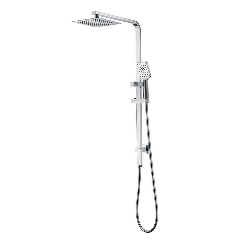 [55068] Eckig Chrome Sliding Rail With 3 Spray Function Hand Shower