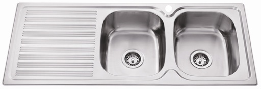 [43024] Eden Double Bowl & Single Drainer 1180 x 480 x 170mm(304 Stainless Steel)