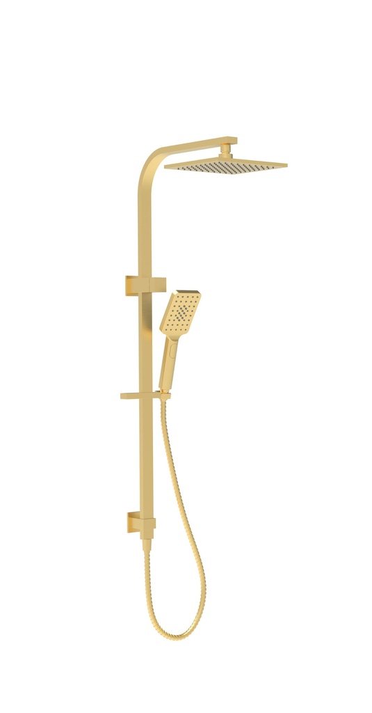 [44316] Eden Square Multi-function Shower Set Brushed Gold,200mm Plastic Shower Head