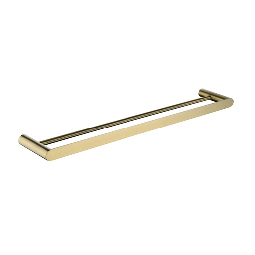 [40664] Esperia Brushed Yellow Gold Double Towel Rail 600mm