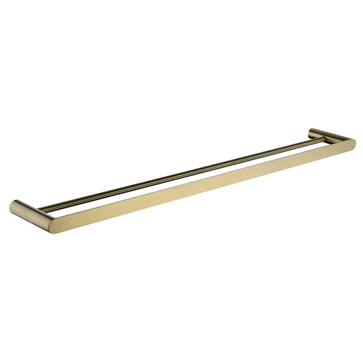 [40665] Esperia Brushed Yellow Gold Double Towel Rail 800mm
