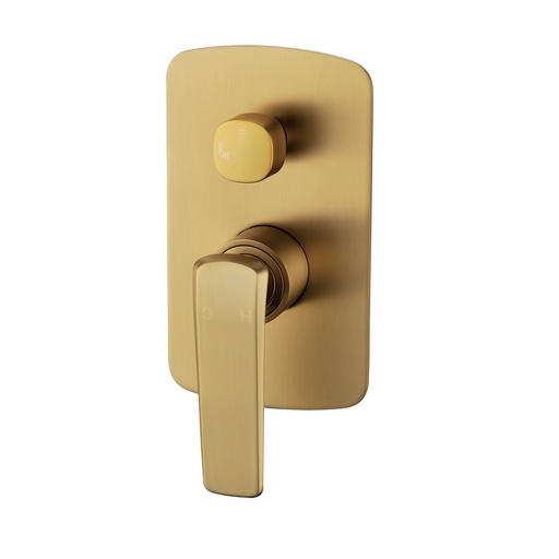 [40654] Esperia Brushed Yellow Gold Wall Mixer with Diverter