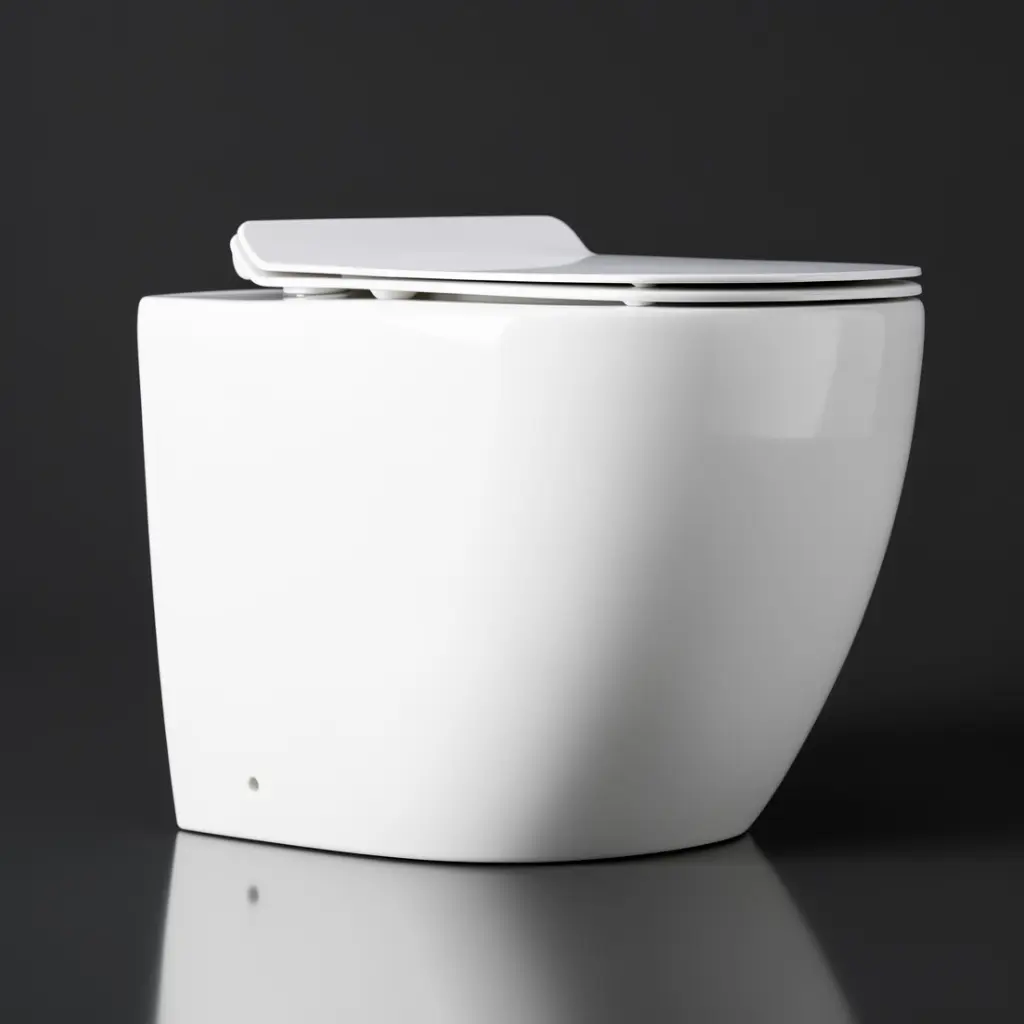 [71007/FST-EDEN] Floor Pan Rimless Flushing Toilet Gloss White Size: 540x365x400mm P-trap: 180mm Roughing -in