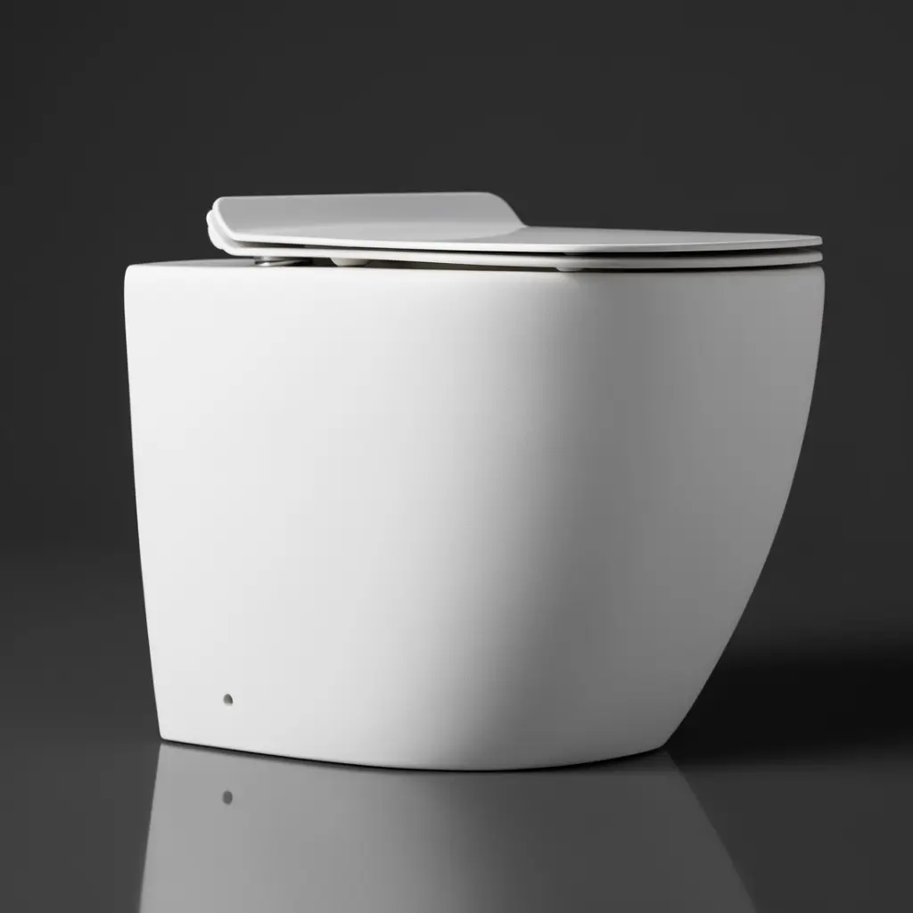 [71008/FST-EDEN-MW] Floor Pan Rimless Flushing Toilet Matte White Size: 540x365x400mm P-trap: 180mm Roughing -in
