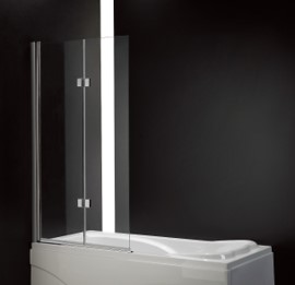 [89009/OBM3] Frameless Over Bath Shower Screen Fixed Panel Swing Panel 945*1420mm 6mm Glass(Chrome)