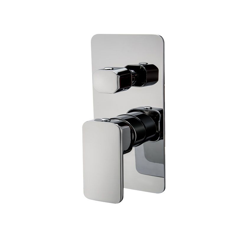 [41116] Ivano Solid Brass Chrome Bath/Shower Wall Mixer with Diverter Wall Mounted