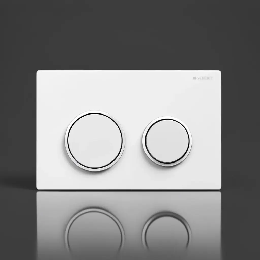 [50201] Kappa21 Dual Flush Button White Plate With Chrome Trim