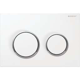 [50201] Kappa21 Dual Flush Button White Plate With Chrome Trim