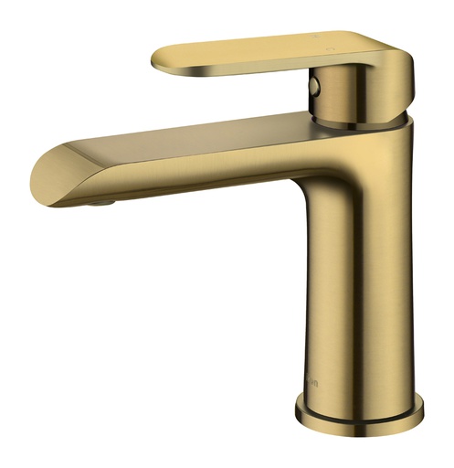 [43290] Kara Brushed Gold Basin Mixer Lead Free