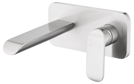 [43266] Kara Brushed Nickel Wall Basin Mixer Lead Free