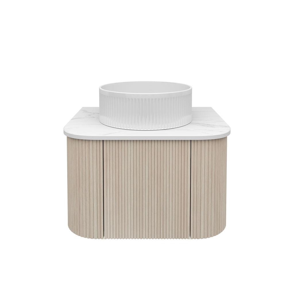 [93365/KC65W-CO] Kiama 590Lx493Dx347Hmm Coastal Oak 1/DR Curved Wall Hung Vanity