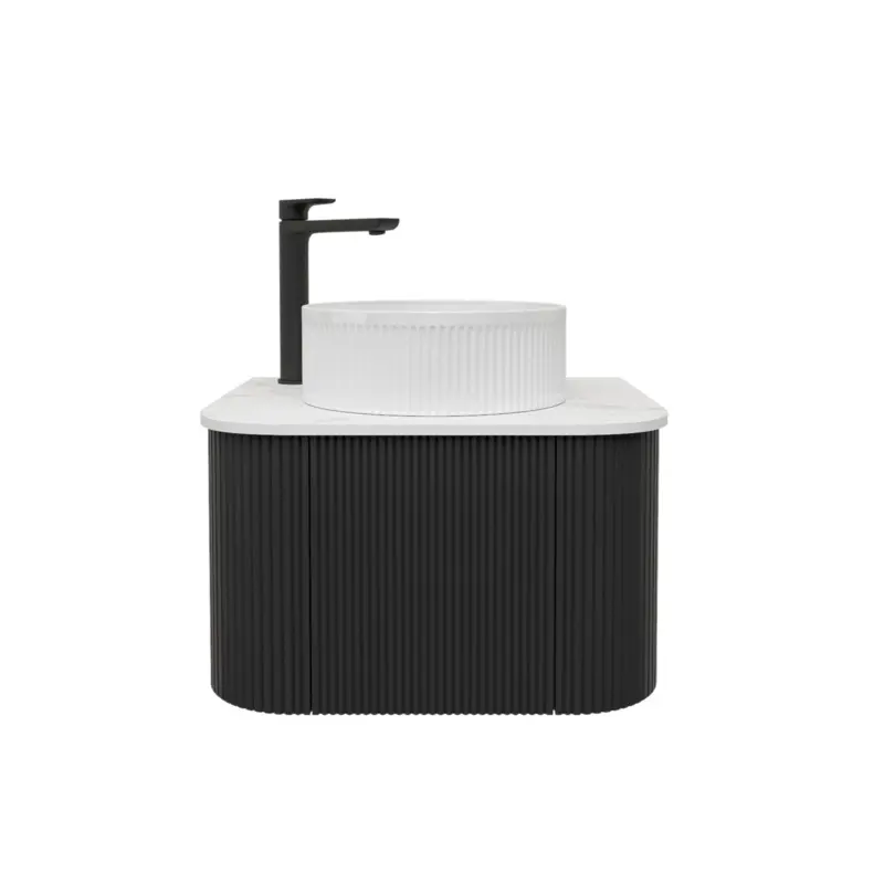 [93384/KC65W-MB] Kiama 590Lx493Dx347Hmm Matte Black 1/DR Curved Wall Hung Vanity