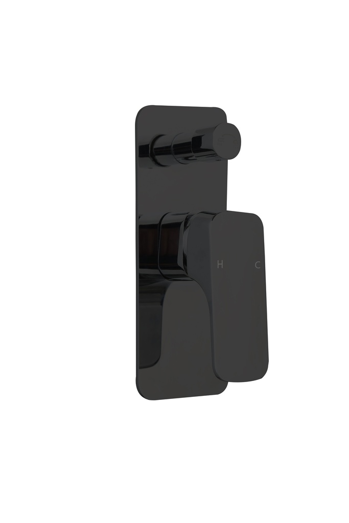 [55292] Kompakt Eckig Divertor Matte Black Mixer