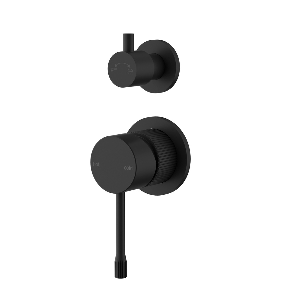 [44662] Linie Wall Diverter Mixer Trim Kit with Separate Cover Plate Matt Black