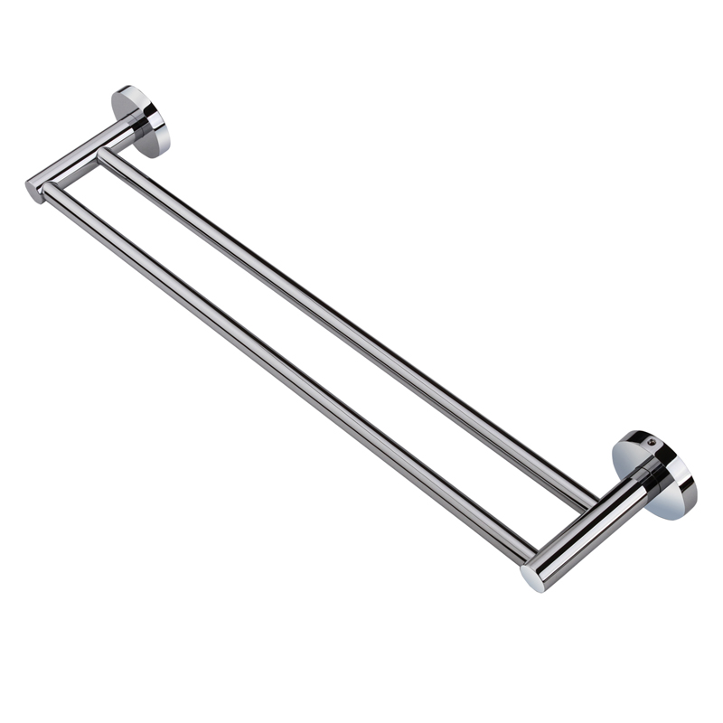 [40189] Lucid Pin  Round Chrome Double Towel Rack Rail 790mm