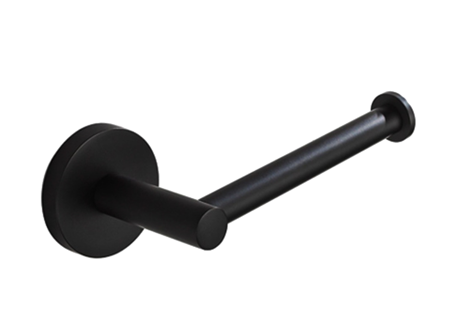 [40195] Lucid Pin Black Round Stainless Steel Wall Mounted Toilet Paper Roll Holder