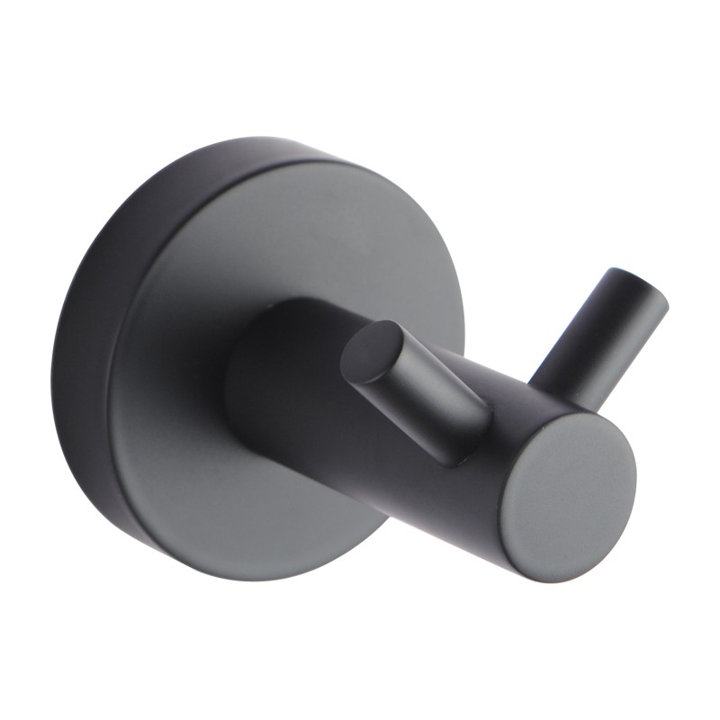 [40197] Lucid Pin Round Black 304 Stainless Steel Double Wall Hook
