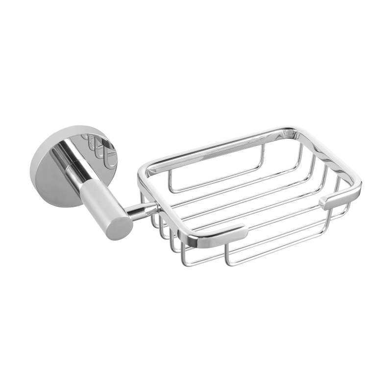[40193] Lucid Pin Round Chrome Stainless Steel Wall Mounted Soap Holder