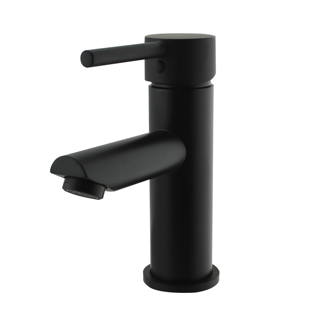 [40169] Lucid Pin Round Matt Black Basin Mixer