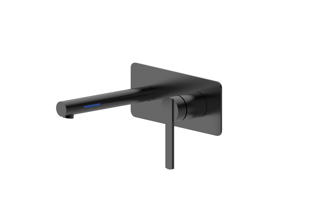 [55355] Matt Black Wall Basin Mixer With LED