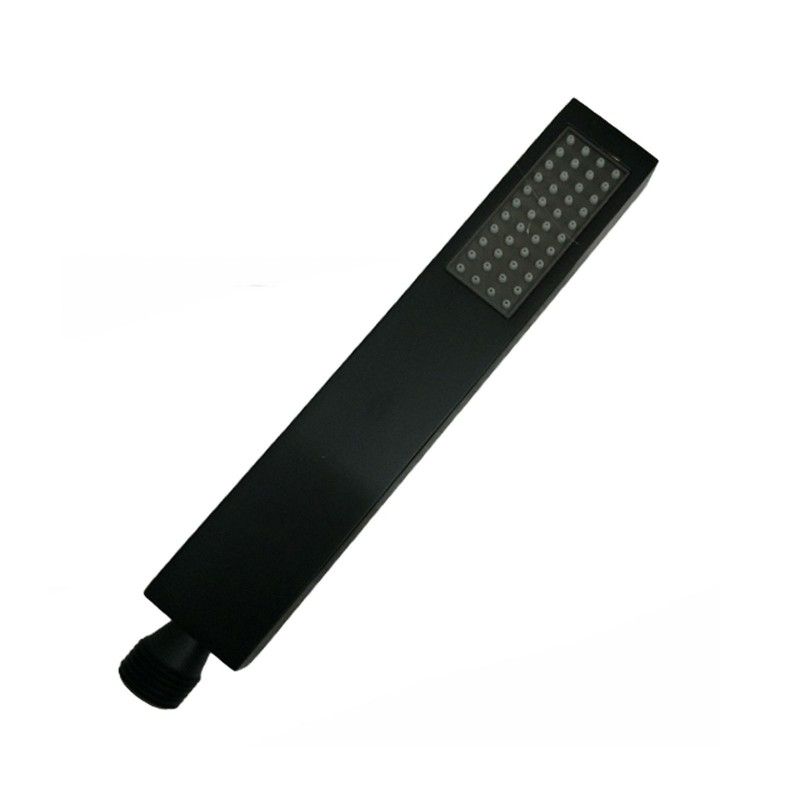 [40309] Matte Black Brass Square Handheld Shower Spray Head