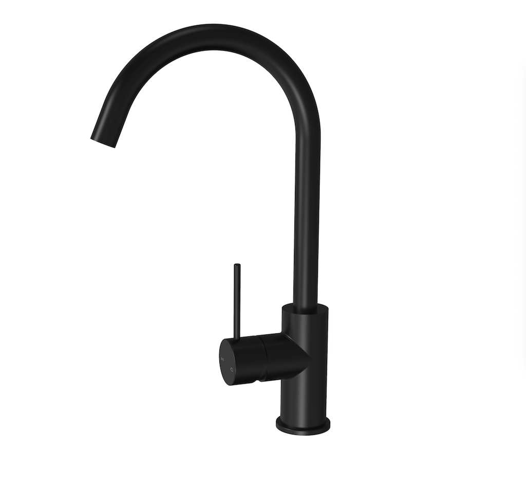 [55236] Morgan Rund Matte Black Sink Mixer
