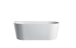 [50176] Musen Gloss White Back To Wall Round Bathtub (1500*750) Thin Edge Without Overflow