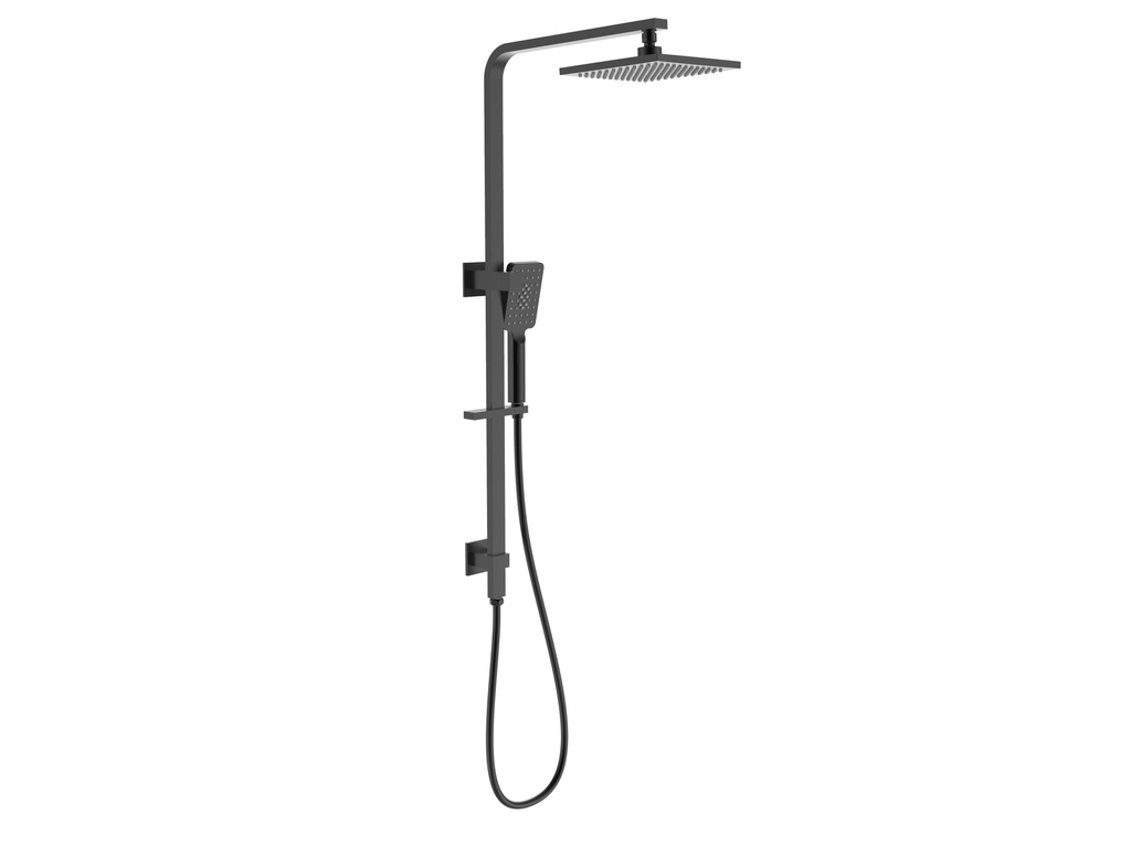 [44175] New Eden Square Multi-function Shower Set Matt Black,200mm Plastic Shower Head