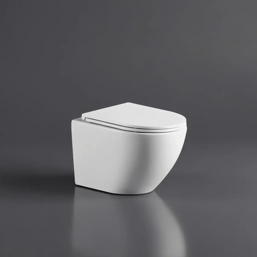 [50710] Norton66 Gloss White Wall Hung Pan With Slim UF Seat Cover