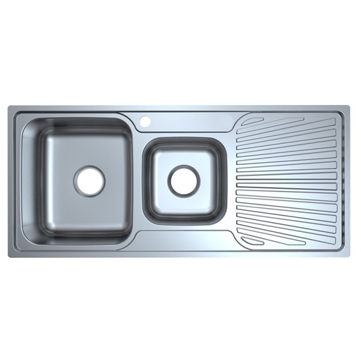 [43140] Otus 1 & 3/4 Bowl & Drainer Sink 1080 x 480 x178mm(304 Stainless Steel)