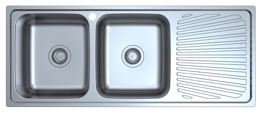 [43122] Otus Double Bowl & Drainer Sink 1180 x 480 x178mm(304 Stainless Steel)