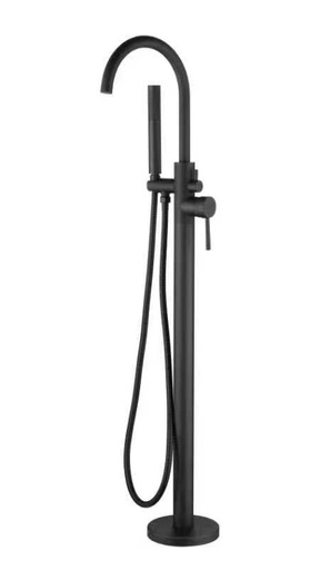[44428] Otus Free Standing bath mixer with hand shower Matt Black