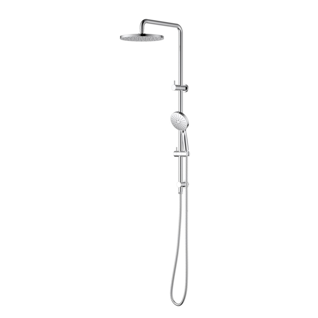 [44688] Otus Round Multi-Function Shower Set Chrome,304SS Stainless Steel Rail, 250mm ABS Shower Head,1.5m PVC Hose