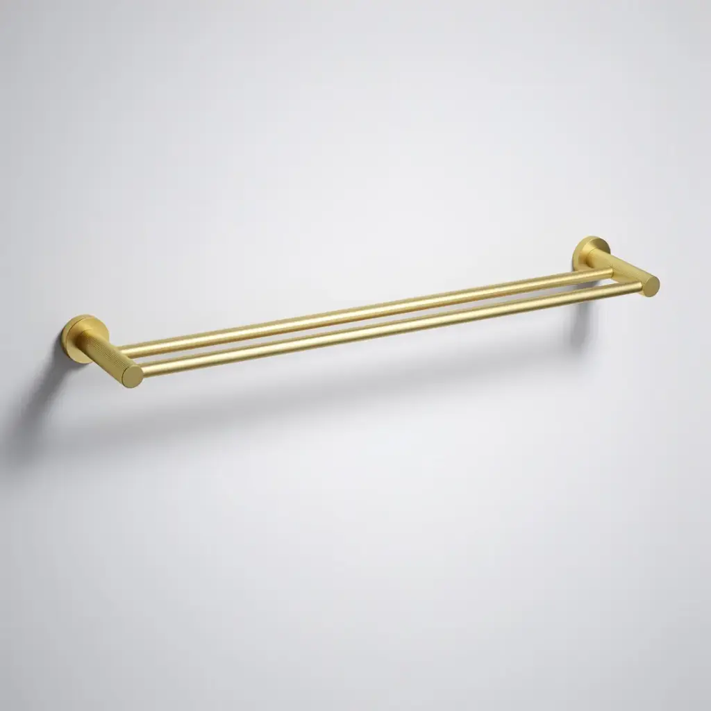 [44495] Otus Slimline Double Towel Rail 600mm Brushed Gold