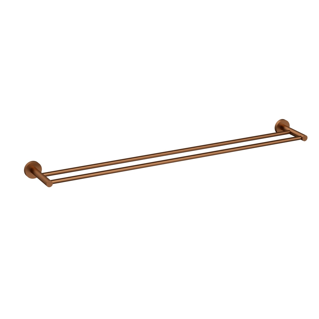 [44742] Otus Slimline Double Towel Rail 900mm Brushed Copper