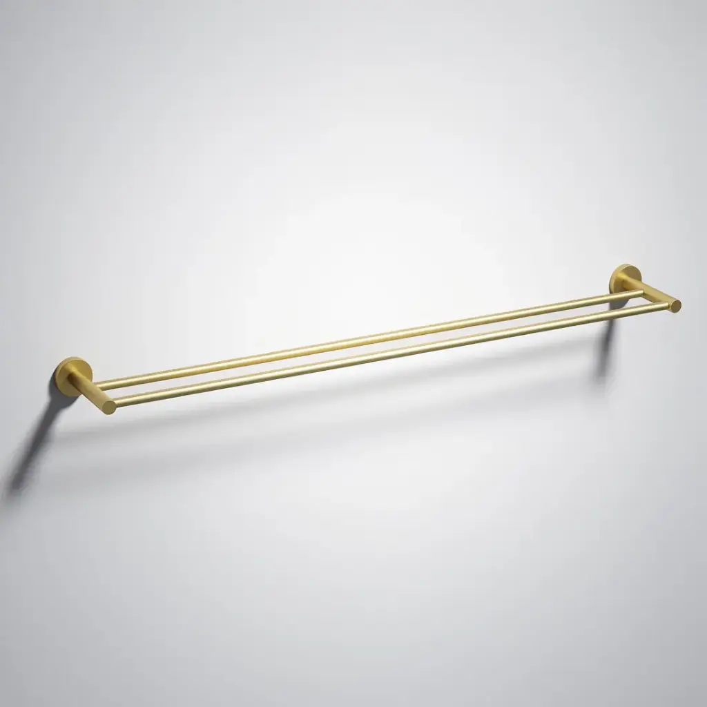 [44505] Otus Slimline Double Towel Rail 900mm Brushed Gold